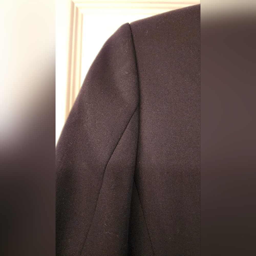 FRAME Button Front Cropped Wool Blend Jacket In Navy Size Small - Picture 11 of 16